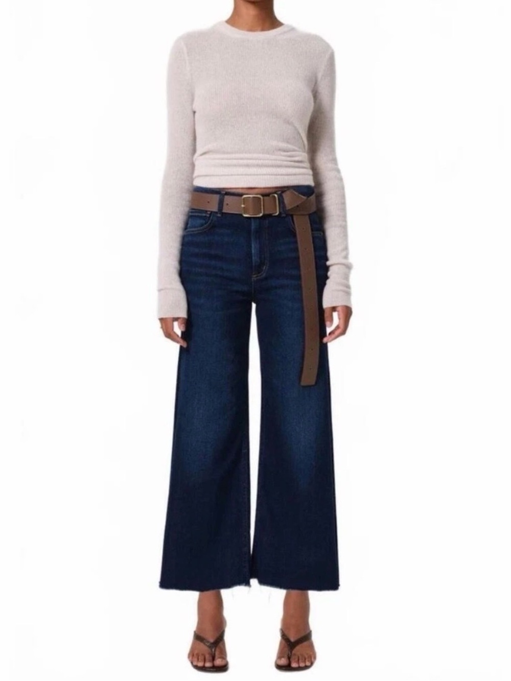 Citizens of Humanity Lyra Wide Leg Crop Jeans Size 28 Dark Wash NWT